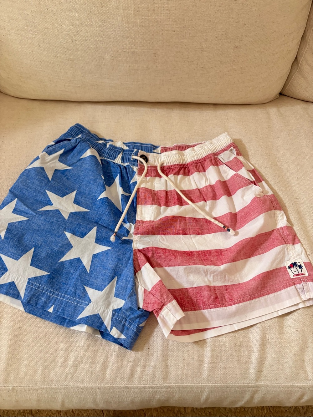 chubbies Blue & White Star-Stripe Hybrid Shorts